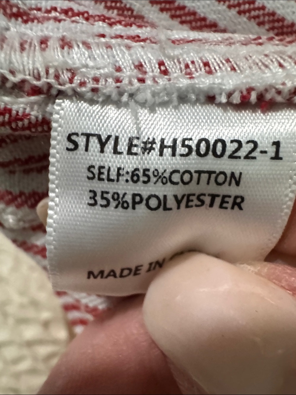 Red & White Striped barrel leg Pants - Picture 6 of 6